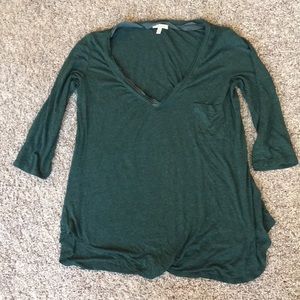 Bordeaux green 3/4 blouse, sz S